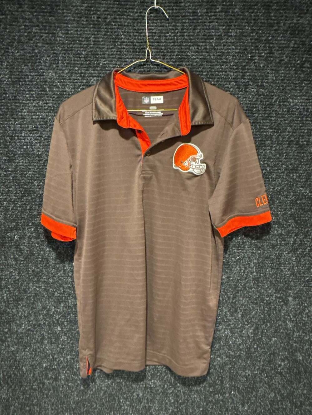 NFL Team Apparel Cleveland Browns Performance Polo Brown Orange Men's Size M